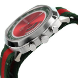 Shop Authentic Gucci Grip Quartz Chronograph Red Dial Two Tone NATO Strap Watch for Men - YA157304 - Luxxuri