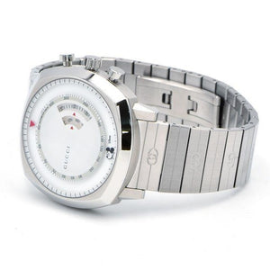  Shop Authentic Gucci Grip Chronograph Mickey Mouse White Dial Silver Steel Strap Watch For Men - YA157306 - Luxxuri