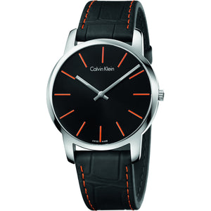  Shop Authentic Calvin Klein City Black Dial Black Leather Strap Watch for Men - K2G211C1 - Luxxuri