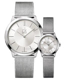  Shop Authentic Calvin Klein Minimal White Dial Silver Mesh Bracelet Watch for Men - K3M22126 - Luxxuri
