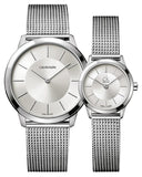  Shop Authentic Calvin Klein Minimal Silver Dial Silver Mesh Bracelet Watch for Men - K3M21126 - Luxxuri