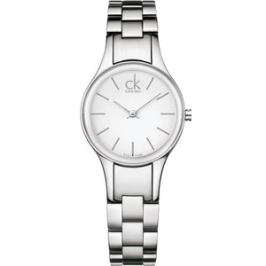  Shop Authentic Calvin Klein Simplicity White Dial Silver Steel Strap Watch for Women - K4323126 - Luxxuri
