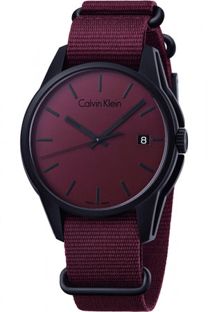  Shop Authentic Calvin Klein Tone Maroon Dial Maroon NATO Strap Watch for Men - K7K514UP - Luxxuri