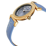  Shop Authentic Versace V-Motif Grey Dial Blue Leather Strap Watch for Women - VERE00318 - Luxxuri
