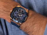  Shop Authentic Guess Genesis Quartz Blue Dial Blue Silicone Strap Watch For Men - W1254G3 - Luxxuri