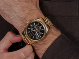  Shop Authentic Michael Kors Lexington Chronograph Black Dial Gold Steel Strap Watch for Men - MK8286 - Luxxuri