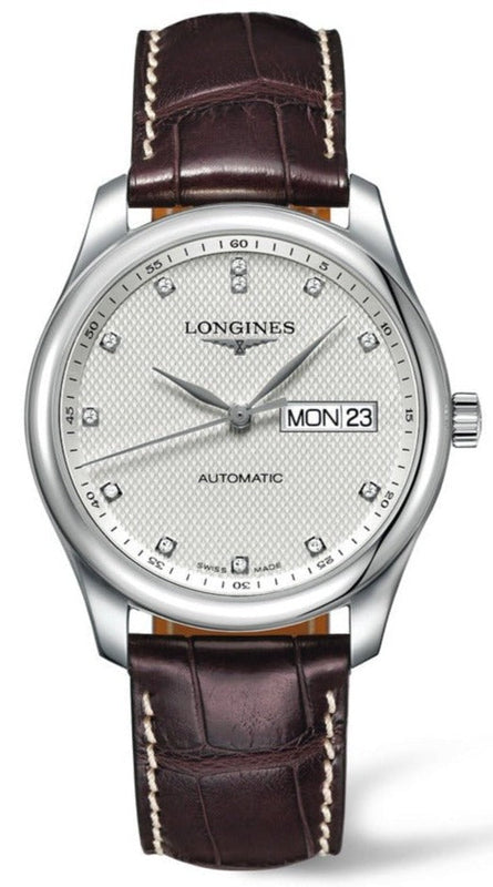  Shop Authentic Longines Master Collection Automatic 38.5mm Silver Diamond Dial Brown Leather Strap Watch for Men - L2.755.4.77.3 - Luxxuri