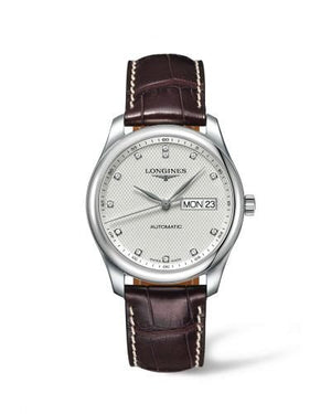  Shop Authentic Longines Master Collection Automatic 38.5mm Silver Diamond Dial Brown Leather Strap Watch for Men - L2.755.4.77.3 - Luxxuri