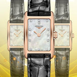  Shop Authentic Longines Dolcevita Diamonds Mother of Pearl White Dial Black Leather Strap Watch for Women - L5.258.8.87.0 - Luxxuri