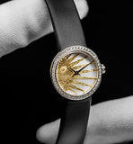  Shop Authentic Dior La D De Dior Dior Rose Céleste Diamonds Mother of Pearl Dial Black Leather Strap Watch for Women - CD04711X1001 0000 - Luxxuri