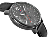  Shop Authentic Tommy Hilfiger London Chronograph Grey Dial Black Leather Strap Watch for Men - 1791533 - Luxxuri