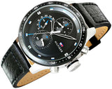  Shop Authentic Tommy Hilfiger Trent Chronograph Quartz Black Dial Black Leather Strap Watch For Men - 1791810 - Luxxuri