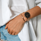  Shop Authentic Daniel Wellington Classic Petite Evergold Black Dial Gold Mesh Bracelet Watch For Women - DW00100349 - Luxxuri