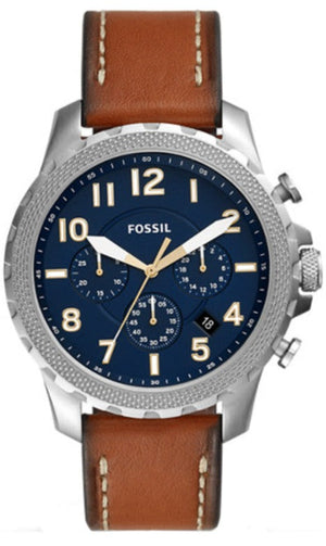  Shop Authentic Fossil Bowman Chronograph Blue Dial Brown Leather Strap Watch for Men - FS5602 - Luxxuri