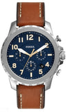  Shop Authentic Fossil Bowman Chronograph Blue Dial Brown Leather Strap Watch for Men - FS5602 - Luxxuri