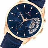  Shop Authentic Tommy Hilfiger Baker Chronograph Quartz Blue Dial Blue Leather Strap Watch For Men - 1710451 - Luxxuri