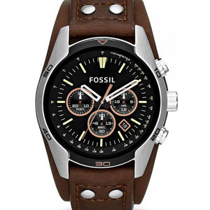  Shop Authentic Fossil Coachman Chronograph Black Dial Brown Leather Strap Watch for Men - CH2891 - Luxxuri