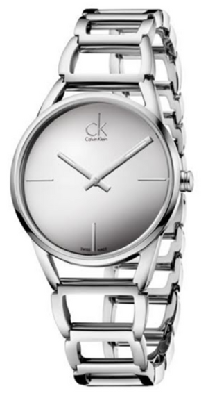  Shop Authentic Calvin Klein Stately Silver Dial Silver Steel Strap Watch for Women - K3G23128 - Luxxuri