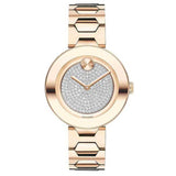  Shop Authentic Movado Bold Crystal Pave Rose Gold Dial Rose Gold Steel Strap Watch For Women - 3600493 - Luxxuri