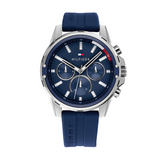  Shop Authentic Tommy Hilfiger Mason Blue Dial Blue Rubber Strap Watch for Men - 1791791 - Luxxuri