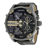  Shop Authentic Diesel Mr Daddy 2.0 Black Dial Black Leather Strap Watch For Men - DZ7348 - Luxxuri