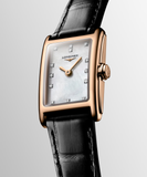  Shop Authentic Longines Dolcevita Diamonds Mother of Pearl White Dial Black Leather Strap Watch for Women - L5.258.8.87.0 - Luxxuri