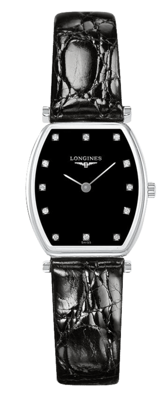  Shop Authentic Longines La Grande Classique de Longines Tonneau Black Dial Black Leather Strap Watch for Women - L4.205.4.58.2 - Luxxuri