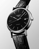  Shop Authentic Longines Presence 38.5mm Automatic Black Dial Black Leather Strap Watch for Men - L4.921.4.52.2 - Luxxuri