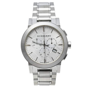  Shop Authentic Burberry The City Chronograph Silver Dial Silver Steel Strap Watch for Men - BU9350 - Luxxuri