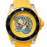  Shop Authentic Gucci Dive Tiger Yellow Dial Yellow Rubber Strap Watch For Men - YA136317 - Luxxuri