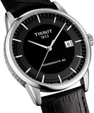  Shop Authentic Tissot Luxury Powermatic 80 Black Dial Black Leather Strap Watch For Men - T086.407.16.057.00 - Luxxuri