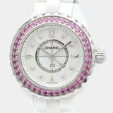  Shop Authentic Chanel J12 Quartz Diamonds Mother of Pearl White Dial White Steel Strap Watch for Women - J12 H3243 - Luxxuri