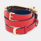  Shop Authentic Versace V-Flare Quartz Silver Dial Red Leather Strap Watch for Women - VEBN00418 - Luxxuri