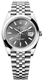  Shop Authentic Rolex Datejust 41 Oyster Grey Dial Silver Oystersteel Bracelet Watch for Men - M126300-0008 - Luxxuri