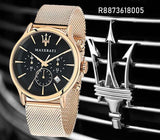  Shop Authentic Maserati Epoca Black Dial Gold Mesh Bracelet Watch For Men - R8873618005 - Luxxuri