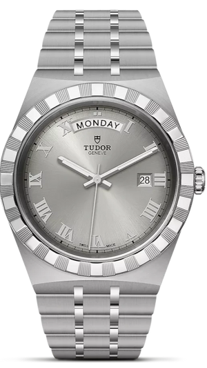  Shop Authentic Tudor Royal Day Date Diamonds Automatic Silver Dial Silver Steel Strap Watch for Men - M28600-0002 - Luxxuri