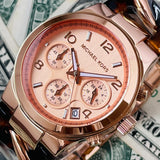  Shop Authentic Michael Kors Runway Rose Gold Dial Two Tone Steel Strap Watch for Women - MK4269 - Luxxuri