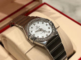  Shop Authentic Omega Constellation Quartz Diamonds Silver Dial Silver Steel Strap Watch for Women - 123.15.27.60.55.004 - Luxxuri