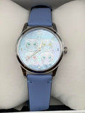  Shop Authentic Gucci G Timeless Quartz Mother of Pearl Dial Blue Leather Strap Watch For Women - YA1264124 - Luxxuri
