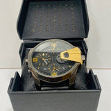  Shop Authentic Diesel Uber Chief Two Hand Black Dial Black Leather Strap Watch For Men - DZ7377 - Luxxuri