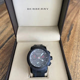  Shop Authentic Burberry The Endurance Chronograph Black Dial Black Rubber Strap Watch For Men - BU9802 - Luxxuri