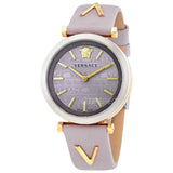  Shop Authentic Versace V-Twist Quartz Purple Dial Purple Leather Strap Watch for Women - VELS00219 - Luxxuri