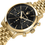  Shop Authentic Maserati Epoca Chronograph Black Dial Gold Steel Strap Watch For Men - R8873618023 - Luxxuri