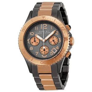  Shop Authentic Marc Jacobs Marc Chronograph Grey Dial Two Tone Steel Strap Watch for Men - MBM3157 - Luxxuri