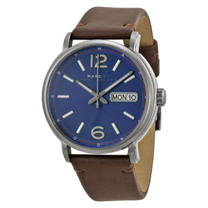  Shop Authentic Marc Jacobs Fergus Blue Dial Brown Leather Strap Watch for Men - MBM5078 - Luxxuri
