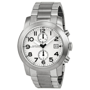  Shop Authentic Marc Jacobs Larry Chronograph White Dial Silver Steel Strap Watch for Men - MBM5030 - Luxxuri