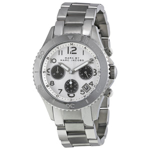  Shop Authentic Marc Jacobs Marc Chronograph Silver Dial Silver Steel Strap Watch for Men - MBM3155 - Luxxuri