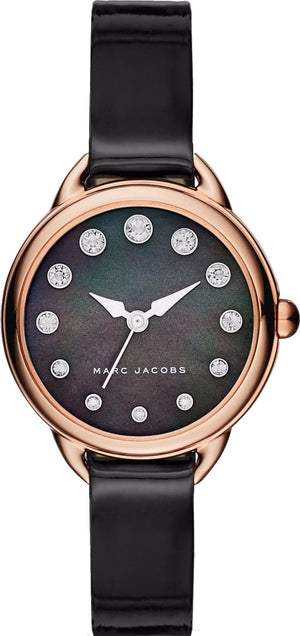  Shop Authentic Marc Jacobs Betty Mother of Pearl Black Dial Black Leather Strap Watch for Women - MJ1513 - Luxxuri