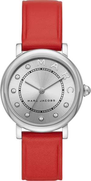  Shop Authentic Marc Jacobs Roxy Silver Dial Red Leather Strap Watch for Women - MJ1632 - Luxxuri