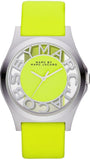 Marc Jacobs Henry Skeleton Neon Yellow Dial Yellow Leather Strap Watch for Women - MBM1242
